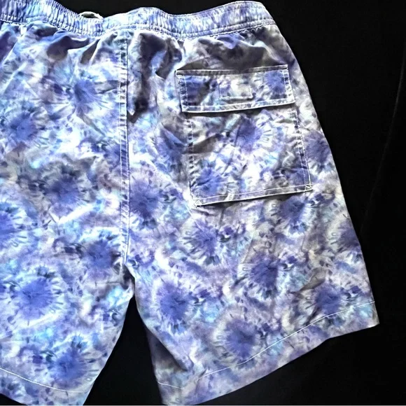Psycho Bunny Men's Tie Dye Pattern Swim Trunks